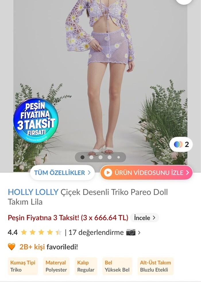 Holly Lolly Çiçek Desenli Plaj takımı - Görsel 4