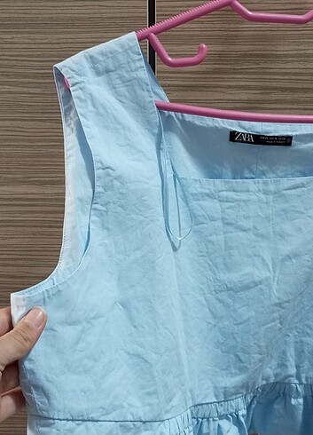 l Beden mavi Renk ZARA bluz bir kez giyildi
