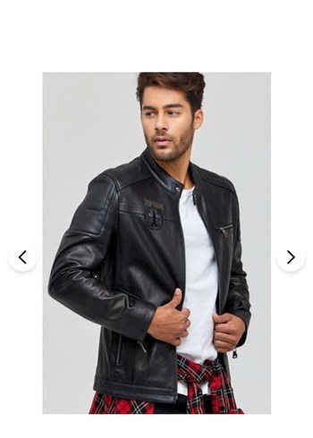 Derimod Siyah Deri Biker Ceket, Tokalı, Normal Boy