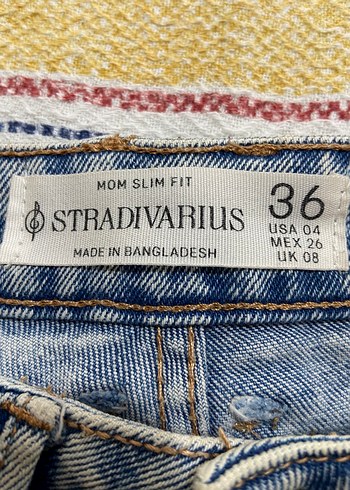 Kadın Mavi Mom Slim Fit Denim Pantolon - Görsel 3