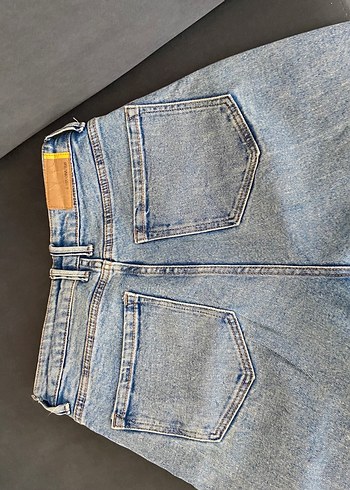 Kadın Mavi Mom Slim Fit Denim Pantolon - Görsel 4