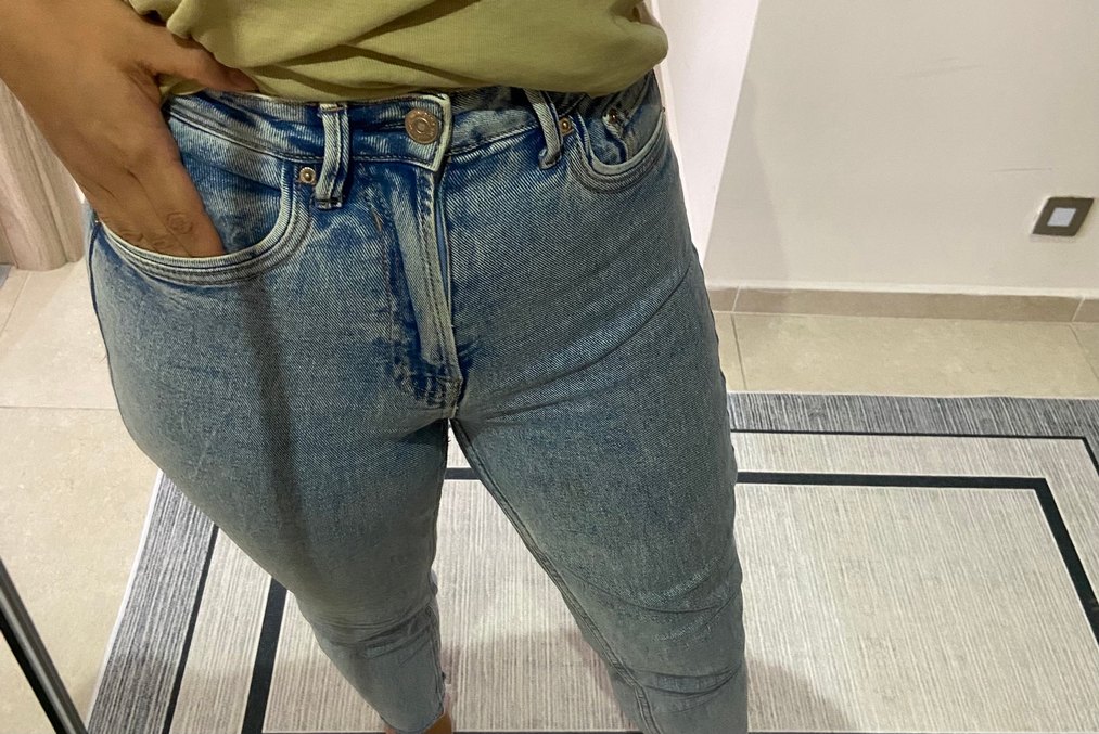 Kadın Mavi Mom Slim Fit Denim Pantolon - Görsel 2