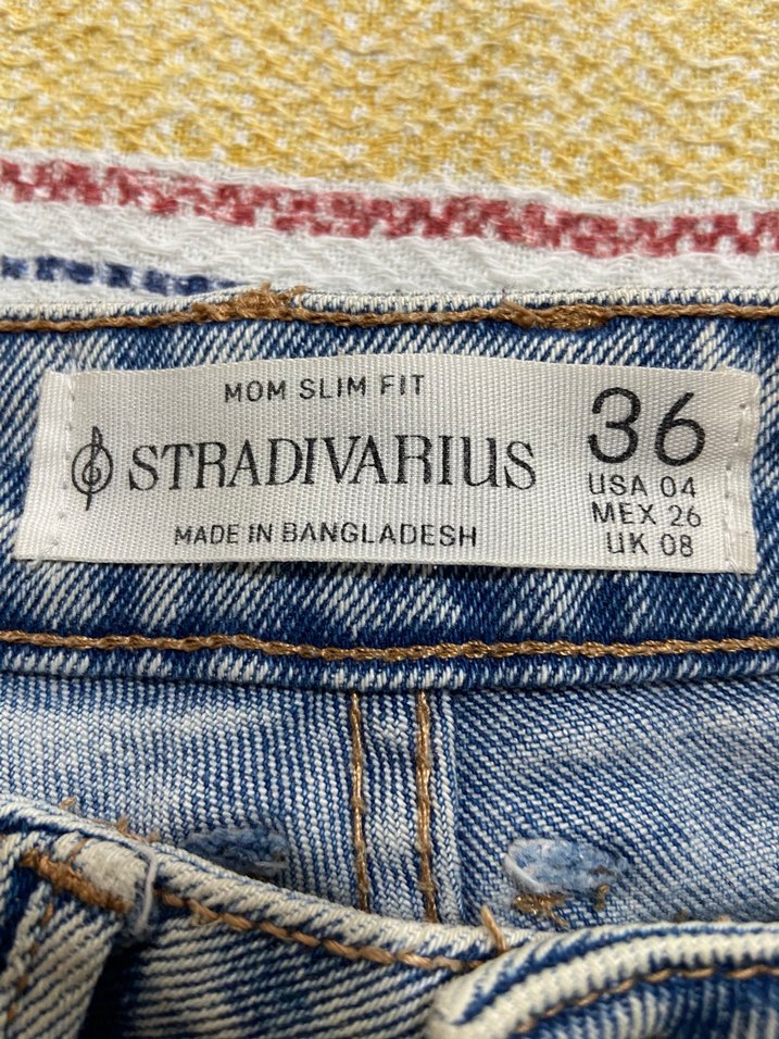 Kadın Mavi Mom Slim Fit Denim Pantolon - Görsel 3
