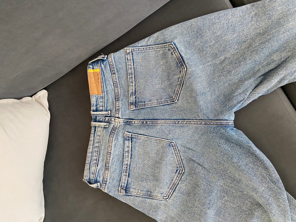 Kadın Mavi Mom Slim Fit Denim Pantolon - Görsel 4