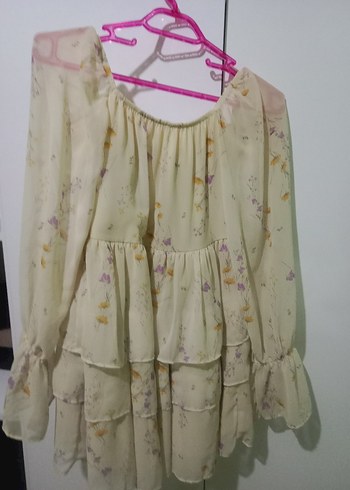 Bohem Uzun Kollu Fırfırlı elbise - Görsel 2