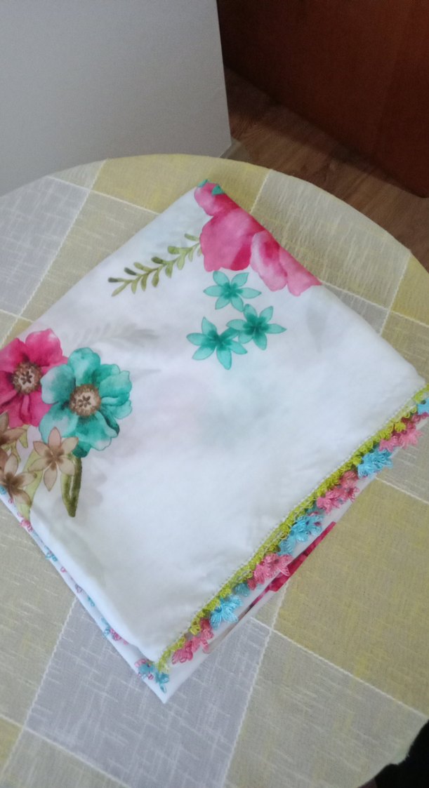 Dantel Detaylı Bohem Çok Renkli Kadın türbent - Görsel 2