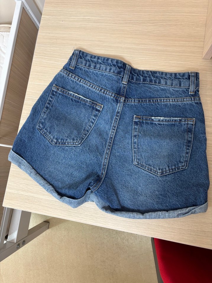 Kadın Mavi Mini Denim Şort - Görsel 2