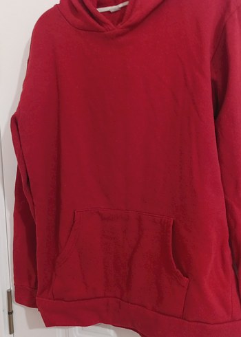 s Beden Kırmızı Kapüşonlu Kadın Sweatshirt
