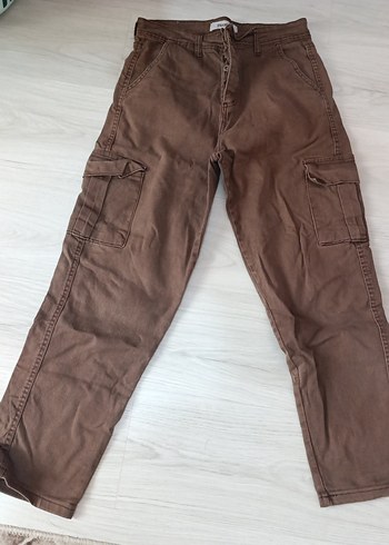 Kahverengi Süet Bol Kesim Kemerli Erkek Pantolon