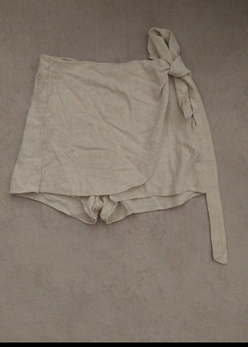 Fırfırlı Keten Hamile Şortu - Görsel 2