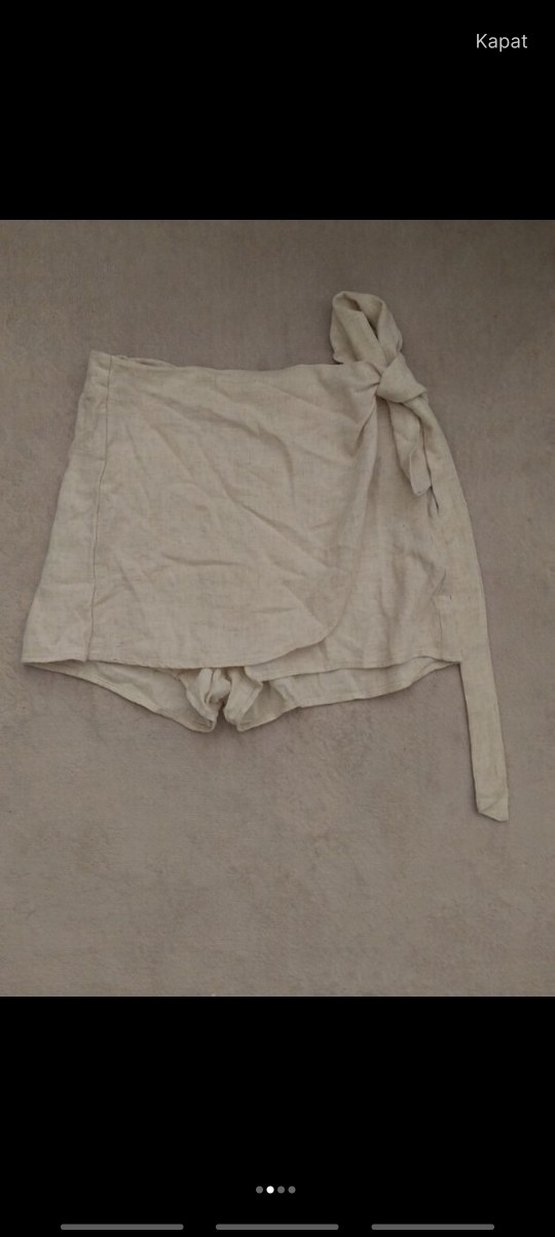 Fırfırlı Keten Hamile Şortu - Görsel 2