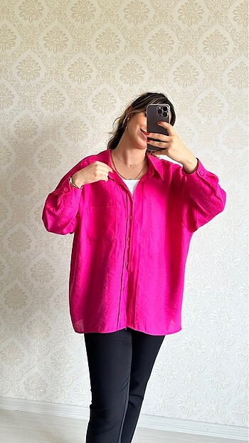Oversize Tensel Gömlek
