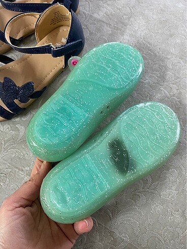 30 Beden turkuaz Renk Frozen Elsa babet sandalet 30/31