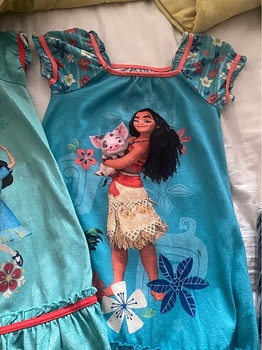 4 Yaş Beden turkuaz Renk Disney marka penye elbise gecelik 4 yaş