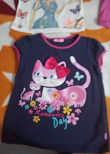 Kız Çocuk Pembe Kısa Kollu Tişört - Görsel 2