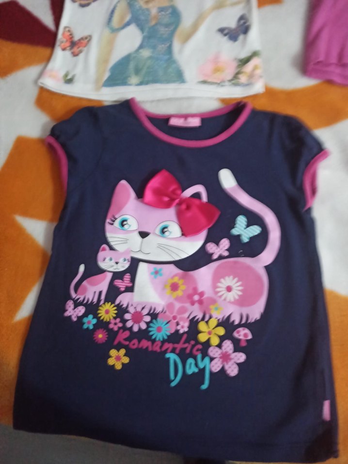 Kız Çocuk Pembe Kısa Kollu Tişört - Görsel 2