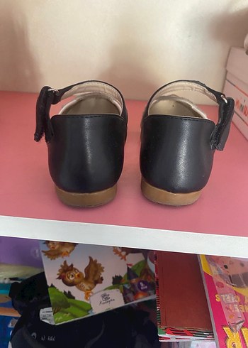 Kız Çocuk Bej Parlak Baskılı Tokalı Babet - Görsel 4