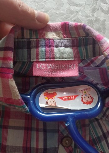 Renkli Düğmeli Kısa Kollu Kız Gömlek - Görsel 5