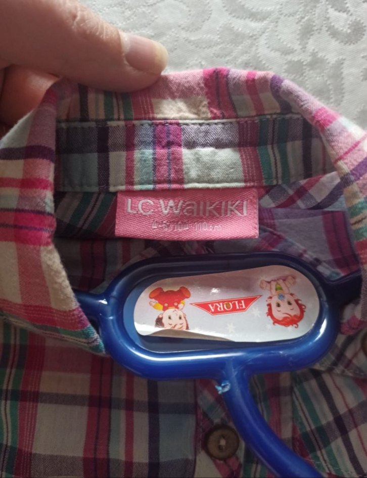 Renkli Düğmeli Kısa Kollu Kız Gömlek - Görsel 5