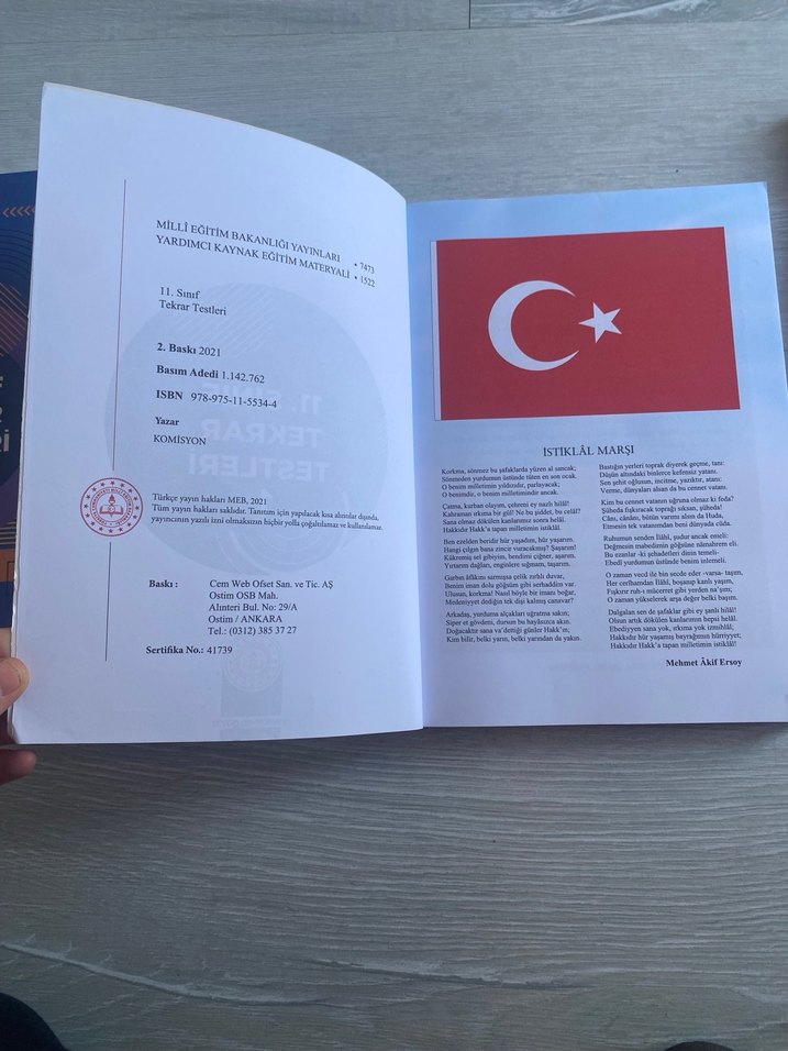 11. Sınıf Tekrar Testleri 1 Kitabı - Görsel 3