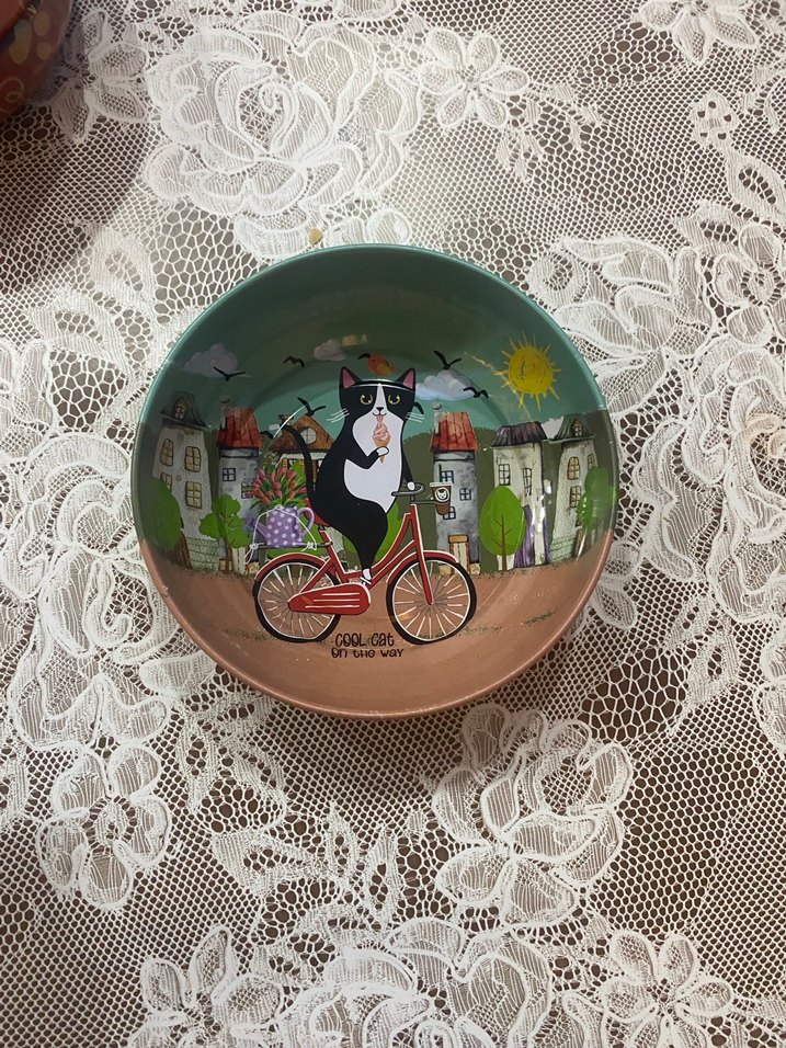 Renkli Kedi Desenli Mama Kabı Seti - Görsel 4