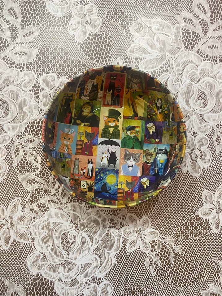 Renkli Kedi Desenli Mama Kabı Seti - Görsel 3