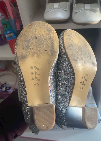 Gri Simli topuklu Babet Ayakkabı - Görsel 6