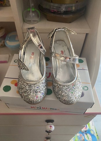 Gri Simli topuklu Babet Ayakkabı - Görsel 2