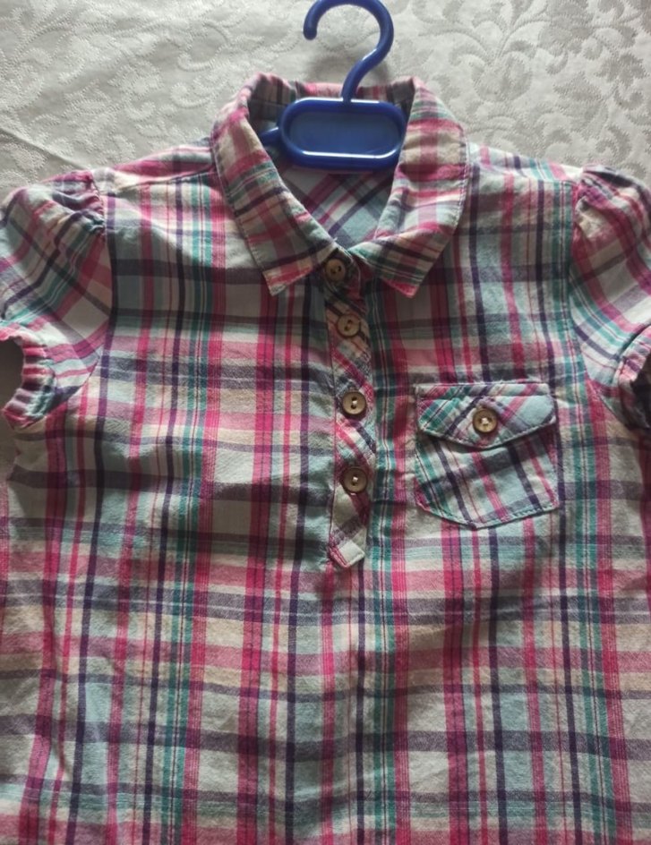 Çocuk Renkli Ekose Kısa Kollu Gömlek - Görsel 2