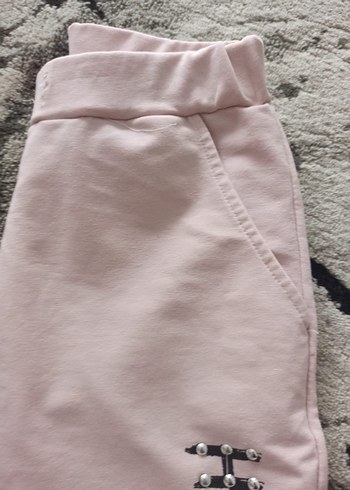 Baskılı Kemerli Pembe Kız Eşofman Altı - Görsel 7