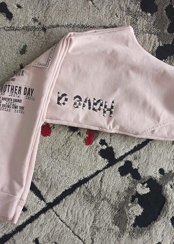 Baskılı Kemerli Pembe Kız Eşofman Altı - Görsel 6