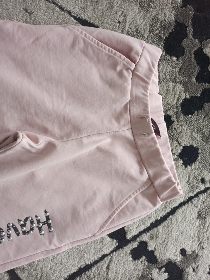 Baskılı Kemerli Pembe Kız Eşofman Altı - Görsel 4