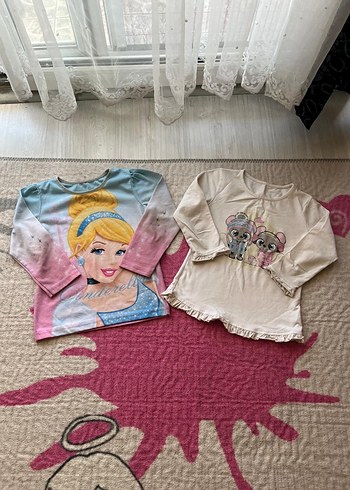 Kız Çocuk Uzun Kollu Pamuklu Baskılı Tişört - Görsel 3