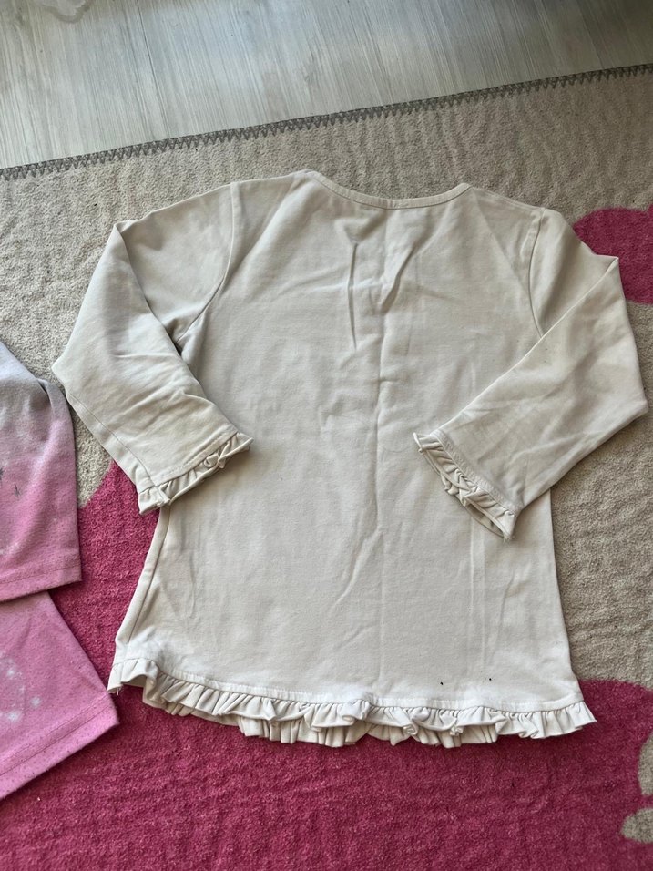 Kız Çocuk Uzun Kollu Pamuklu Baskılı Tişört - Görsel 2