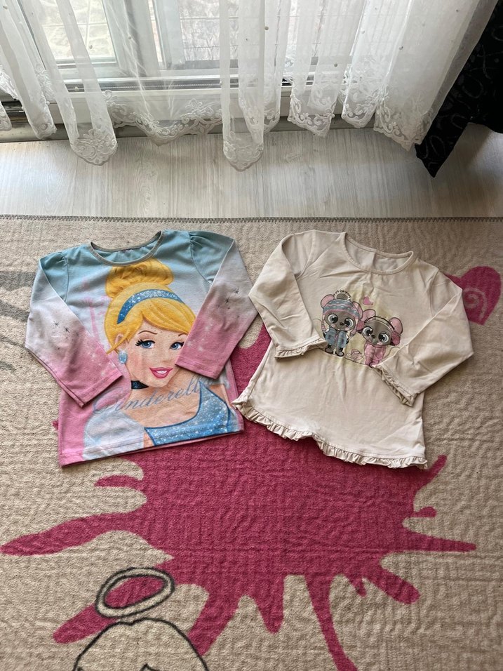 Kız Çocuk Uzun Kollu Pamuklu Baskılı Tişört - Görsel 3