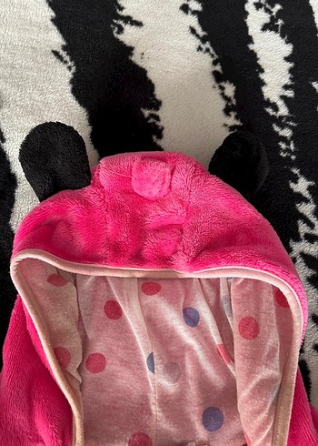 Kız Çocuk Pembe minimaus Kapüşonlu Bornoz - Görsel 7