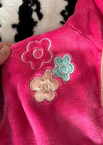 Kız Çocuk Pembe minimaus Kapüşonlu Bornoz - Görsel 8