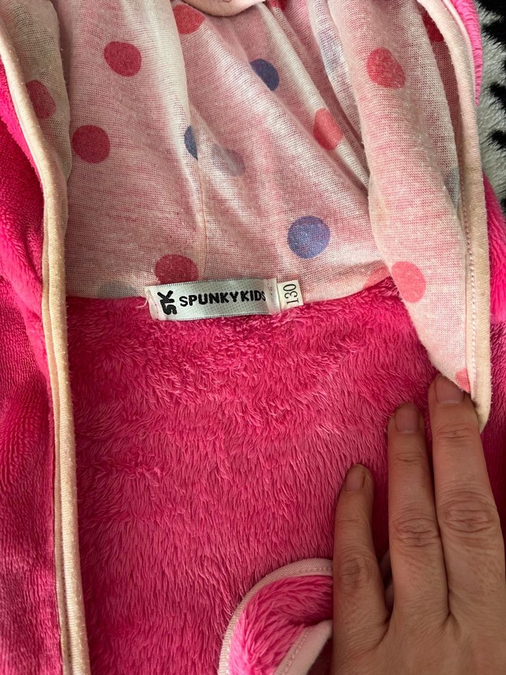 Kız Çocuk Pembe minimaus Kapüşonlu Bornoz - Görsel 3