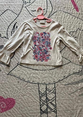 Kız Çocuk Uzun Kollu İşlemeli Tişört - Görsel 3