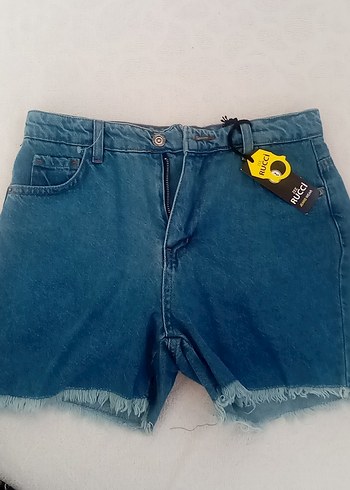 Luciano Padovan Kadın Mavi Denim Mini Şort