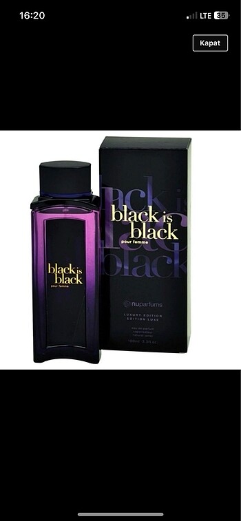 BLACK İS BLACK POUR FEMME EDP 100 M