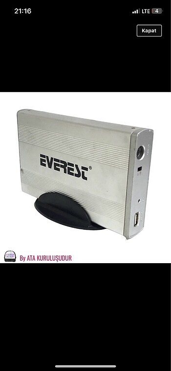 320Gb EVEREST HDC-115 TAŞINABİLİR HARD DİSK