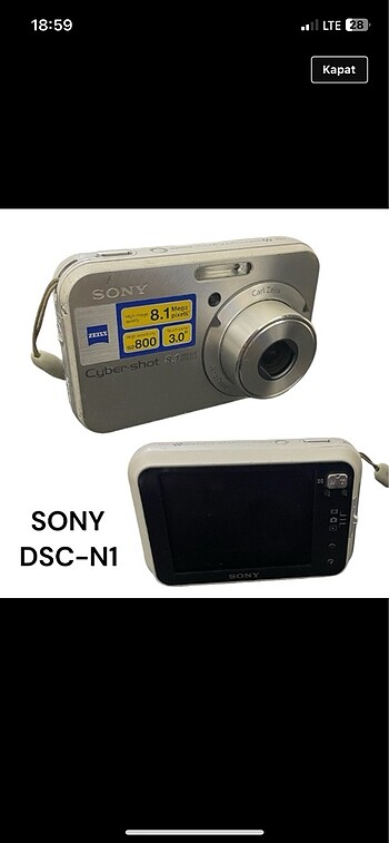 3x Optik Yakınlaştırmalı Sony Cybershot DSCN1 8,1MP Dijital Foto