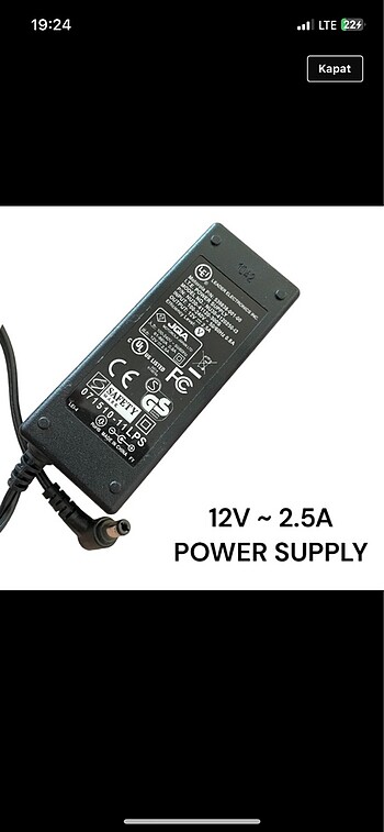 ??12V ~ 2.5A ADAPTÖR GÜÇ KAYNAĞI NU30-4120250-I3