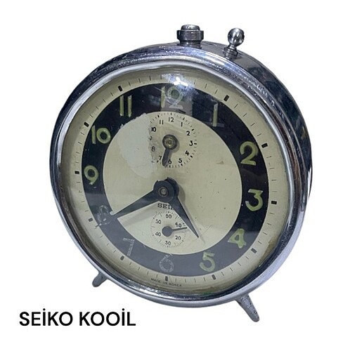 SEİKO KOOİL ALTTAN SANİYE MEKANİK KURMALI ZİLLİ ÇALIŞIR DURUMDA 