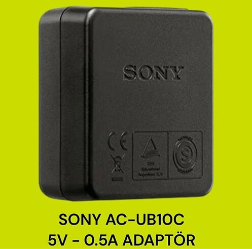 SONY AC-UB10C 5V - 0.5A ORJİNAL FOTOĞRAF MAKİNASI ADAPTÖR