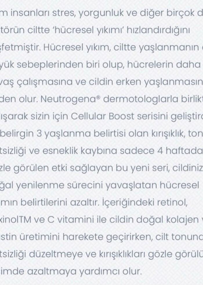 Neutrogena Cellular Boost Kırışıklık Karşıtı Konsantre Bakım Ser - Görsel 2