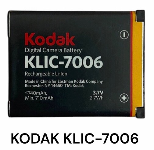 KODAK KLIC-7006 ORJİNAL DİJİTAL FOTOĞRAF MAKİNASI BATARYASI PİLİ