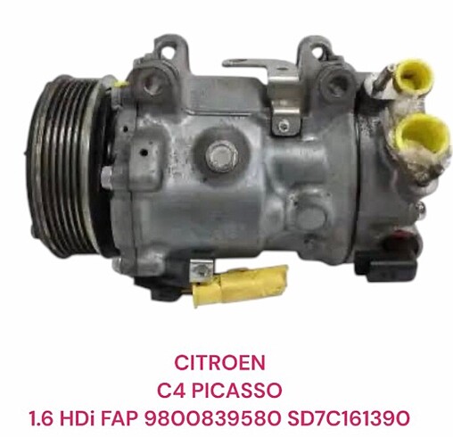 CITROEN KLİMA KOMPORÖSORÜ C4 PICASSO 1.6 HDi FAP 9800839580 SD7C