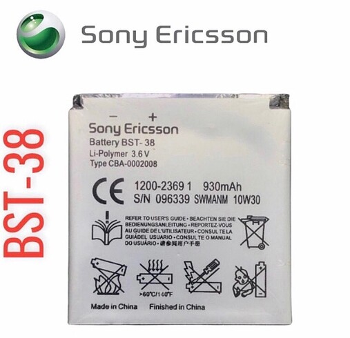 SONY ERİCSSON BST-38 K850 ORJİNAL BATARYA